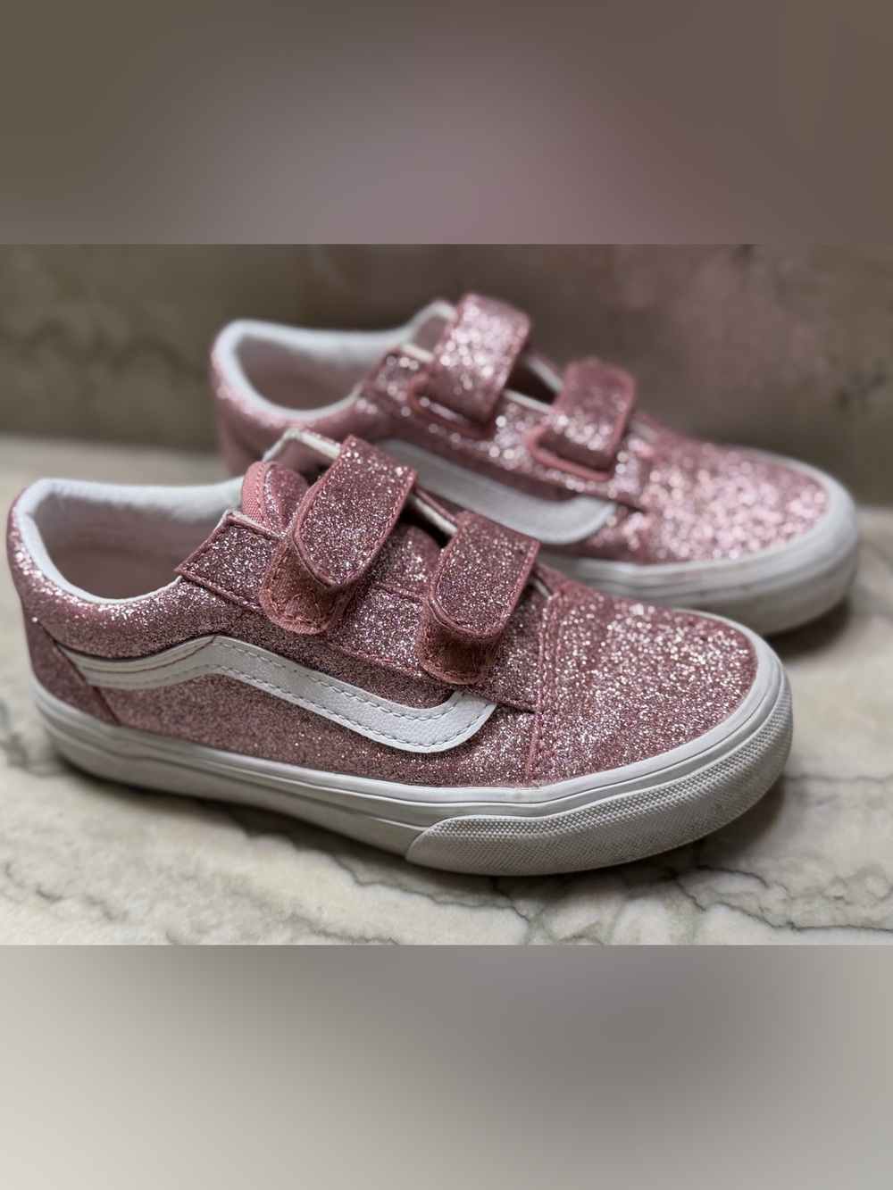 Vans Kids Glitter Velcro Sneakers - Pink